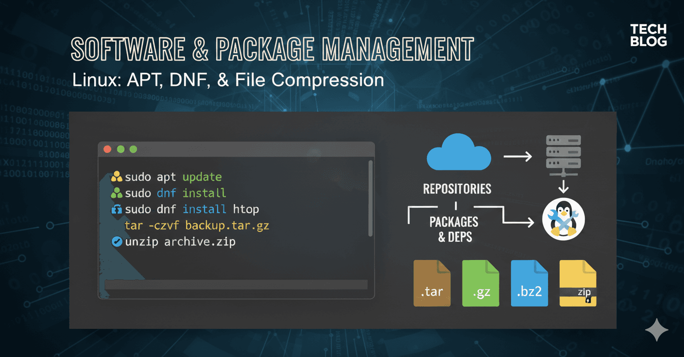 Dominando la Administración de Software: APT, DNF y Archivos Comprimidos en Linux 💻