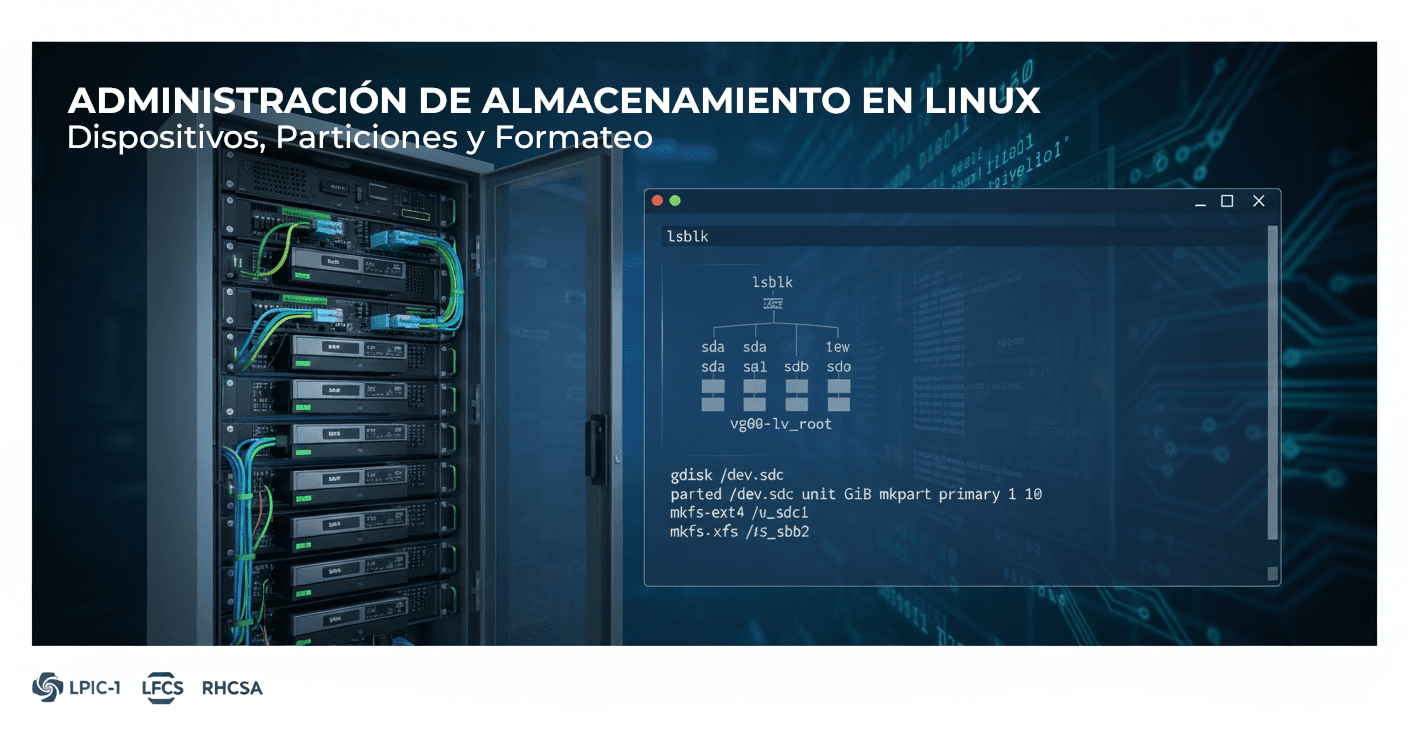 Administración de Almacenamiento en Linux: Dispositivos, Particiones y Formateo 💾