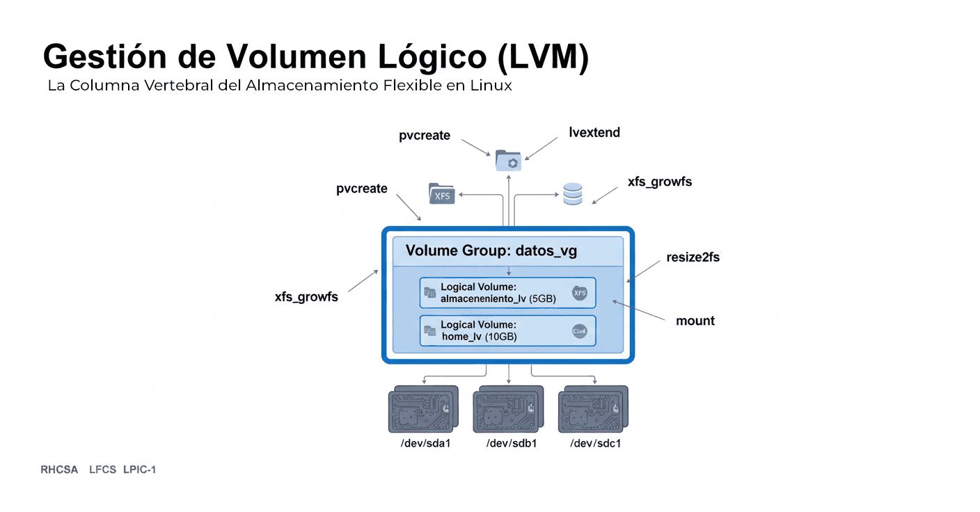 Gestión de Volumen Lógico (LVM): La Columna Vertebral del Almacenamiento Flexible en Linux